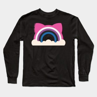 Gender Fluid Pride Cat Ear Rainbow Long Sleeve T-Shirt